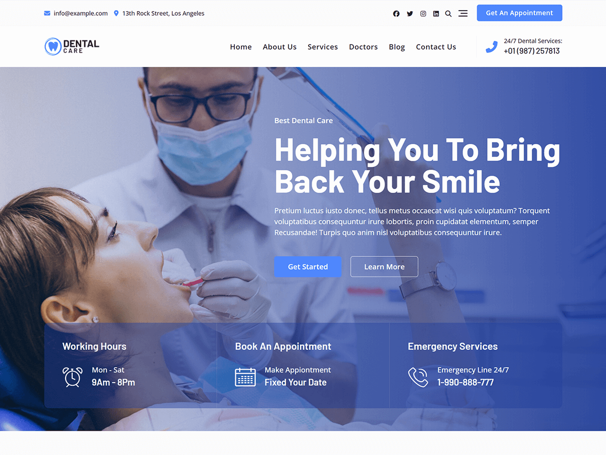 Dental Clinic template preview