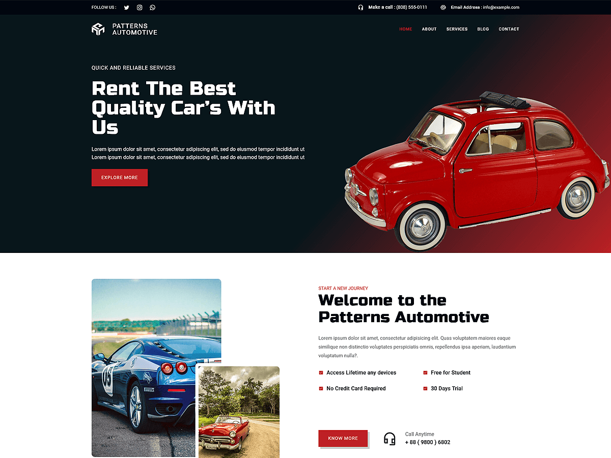 Car Dealership template preview