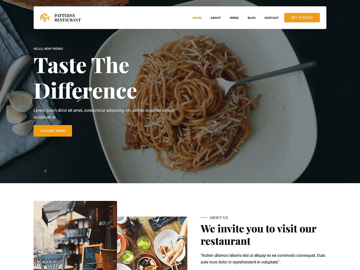 Restaurant template preview