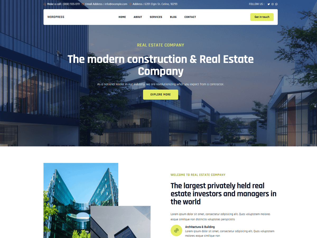 Real Estate Agency template preview